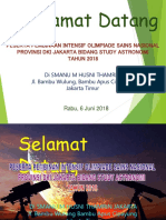 2018, Astronomi Bola, Rabu 6 Juni 2018, Puslat Osn Astro Dki. Smanu MHT Jakarta.