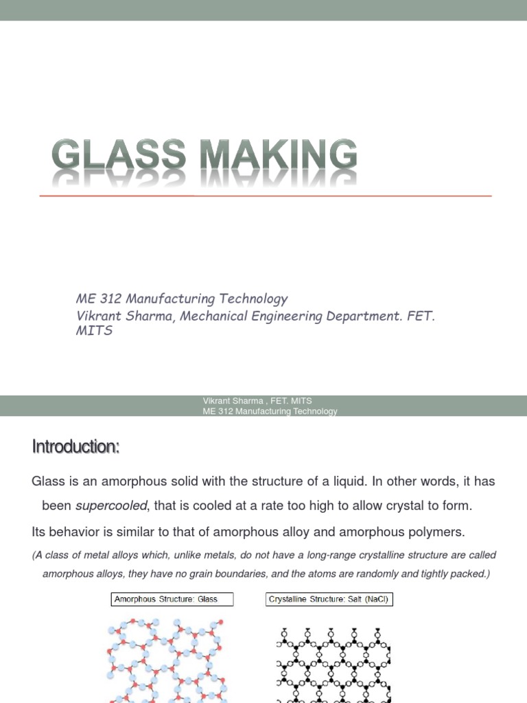Glass Manufacturing Processes | PDF | Glasses | Annealing (Metallurgy)