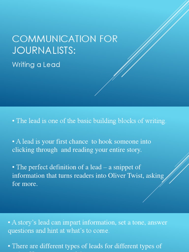 Types of Leads for Journalists | PDF | Human Communication | Semiotics