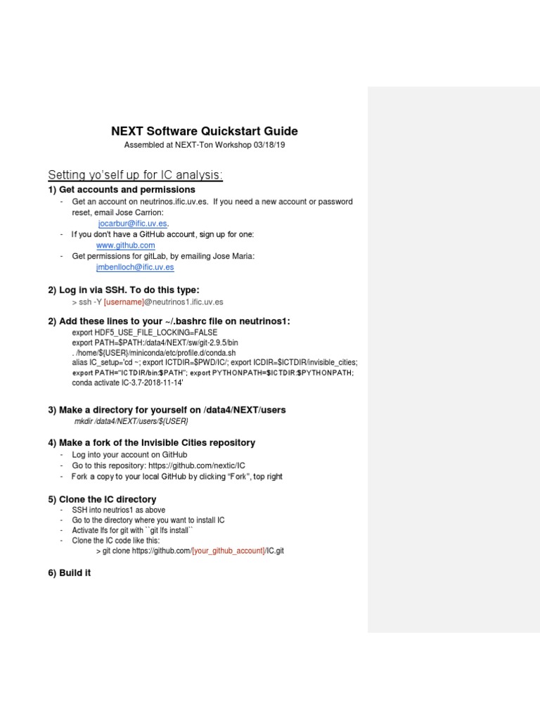 NEXT Analysis Quickstart Guide | PDF | User (Computing) | Secure Shell