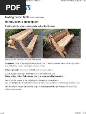 00 Folding Picnic Table Diy Out Of 2x4 Lumber Lumber Nut