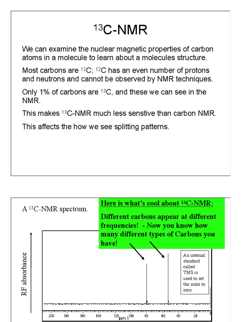 13CNMRfor322 PDF PDF Nuclear Resonance Carbon 13 Nuclear