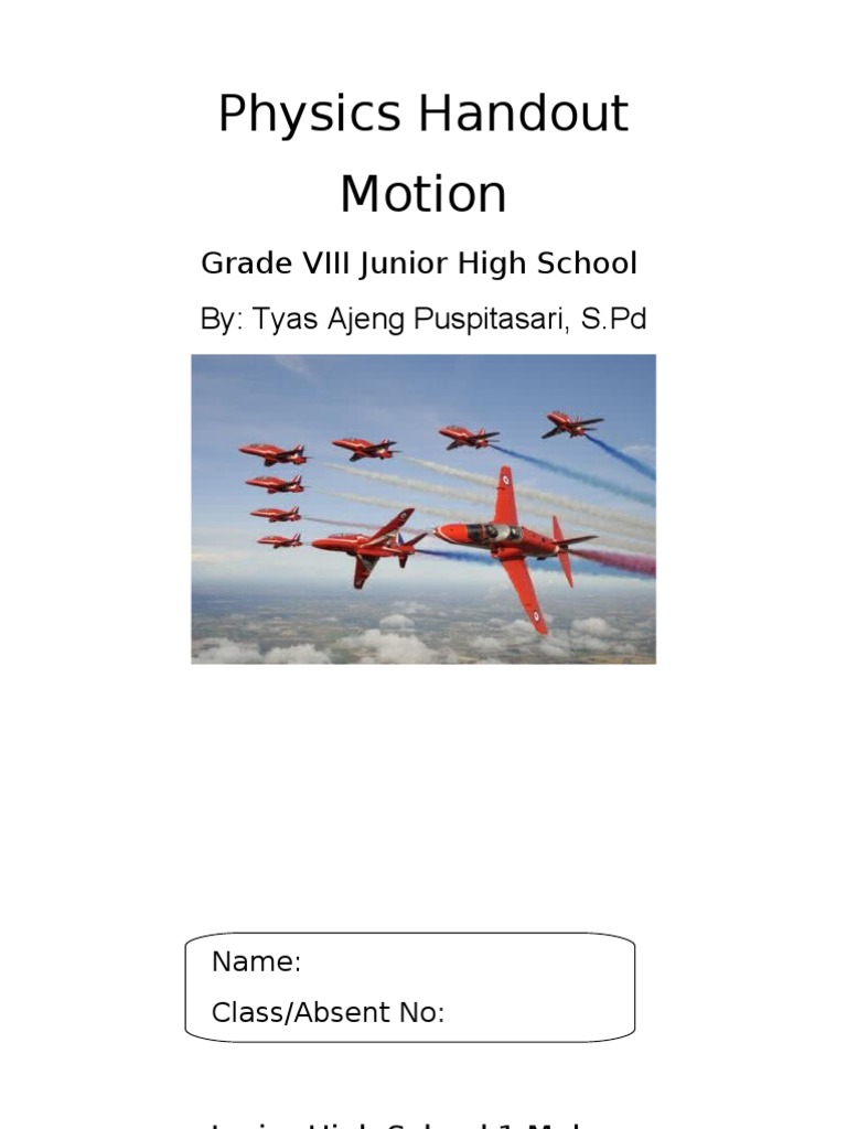 Motion Concepts for Grade VIII Physics | PDF | Speed | Acceleration