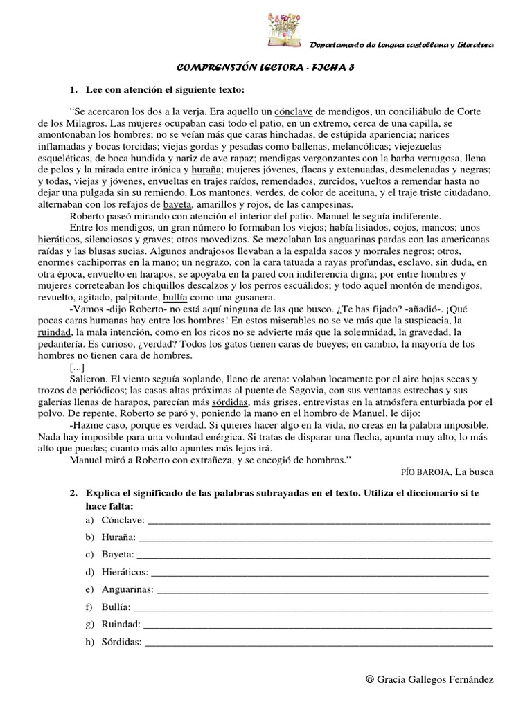 Comprensión Lectora 3 PDF | PDF