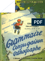 Manuels Anciens Berthou Gremaux Voegele Grammaire Conjugaison Orthographe Classe de Fin d Etudes 6e 5e 1957