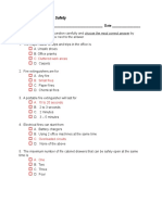 Safety Quiz - Office Safety Answer Key