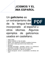 Galicismos y El Idioma Español