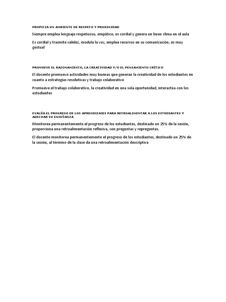 Ambiente de Respeto y Proximidad en el Aula | PDF