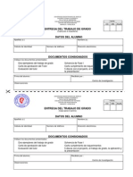 Planilla e Instructivo de Entrega Del Trabajo de Grado