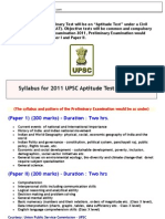 CSAT Syllabus for UPSC Prelims 2011