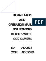 Installation AND Operation Manual For Standard Black & White CCD Camera