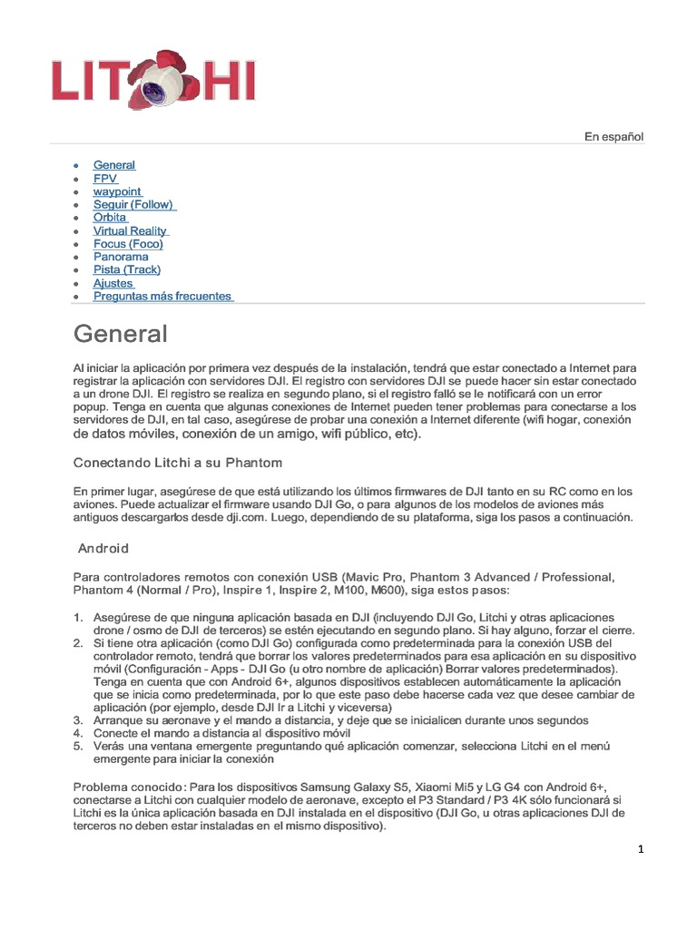 Manual Litchi Espaol22 PDF PDF Ios Sistema de Posicionamiento Global