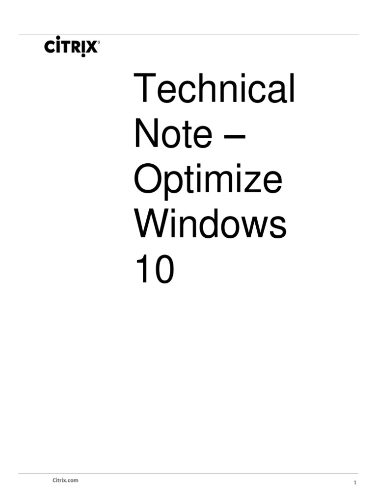 XD Win10 Optimization Guide | PDF | Windows 10 | Desktop Virtualization
