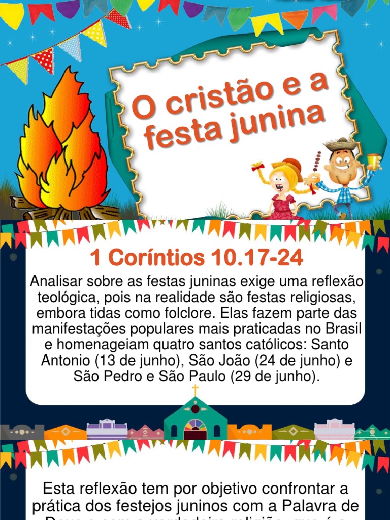 O Cristão e a Festa Junina: Reflexões | PDF | Santo | Igreja católica