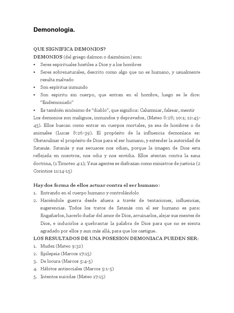 Demonología: Entendiendo los Demonios | PDF | Demonios | Satán
