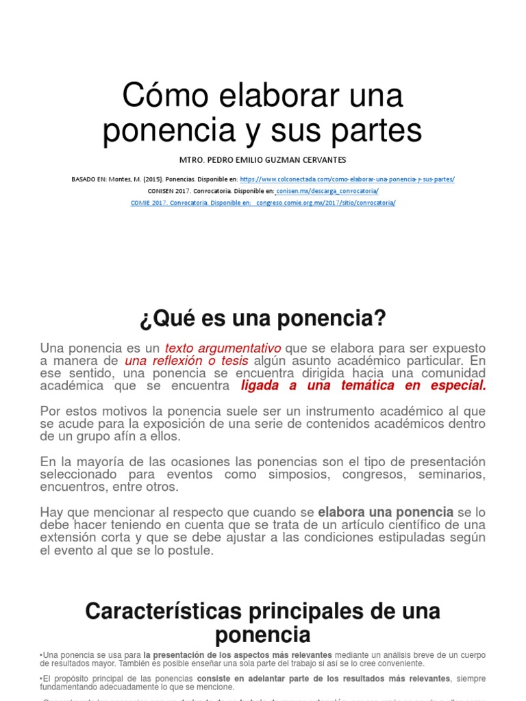 Cómo Elaborar Una Ponencia y Sus Partes Bibliografía Mente