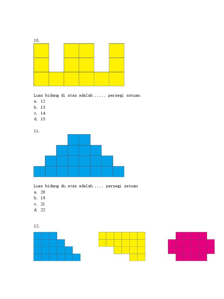 Soal Matematika Sd Satuan Luas - Guru Paud