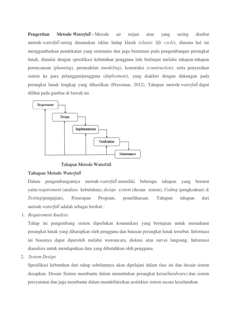 Tahapan Metode Waterfall dalam RPL | PDF
