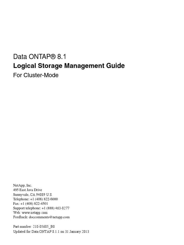 Clustered Data ONTAP 81 Logical Storage Management Guide PDF PDF