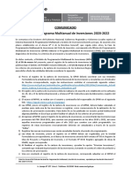 Comunicado Registro PMI 2020-2022