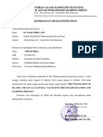 Surat Keterangan Selesai Penelitian