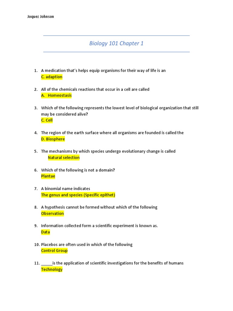 Biology 101 Chapter 1 | PDF | Self-Improvement | Science & Mathematics