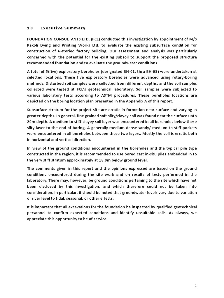 Report v-1 | PDF | Deep Foundation | Geotechnical Engineering