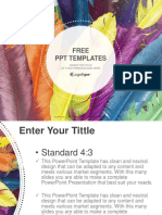 Feathers in Colors Recreation PowerPoint Templates Standard