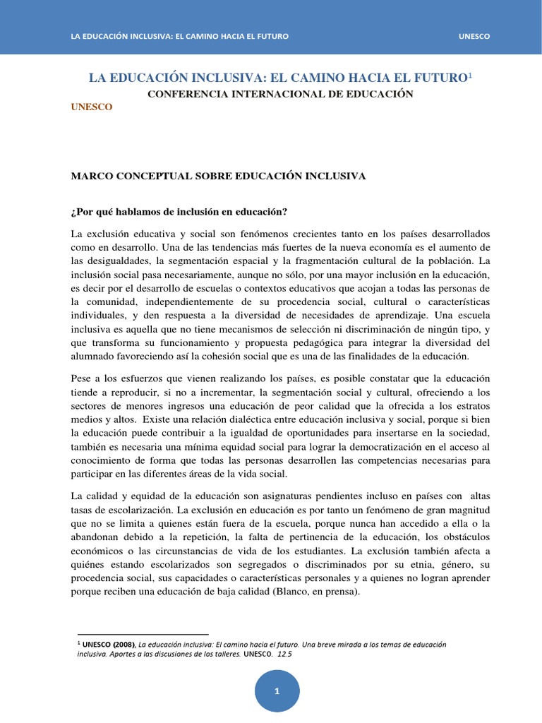 La Educación Inclusiva El Camino Hacia El Futuro | PDF | Exclusión ...