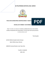 054 Inventario de Atarctivos Turisticos y Elaboración de Una Ruta Turística Temática Interpretativa Del Cantón Bolívar, Provincia Del Carchi para Promover La Oferta Turistica Local - Gordón, Wi PDF