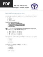 Digital Image Processing Assignment Week 6: NPTEL Online Certificate Courses Indian Institute of Technology, Kharagpur