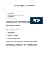 Contenido Temático Del Diplomado en El Uso de Herramientas Tecnológicas en La Educación