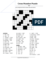 WorksheetWorks Numeric Neighbors Crossnum Puzzle