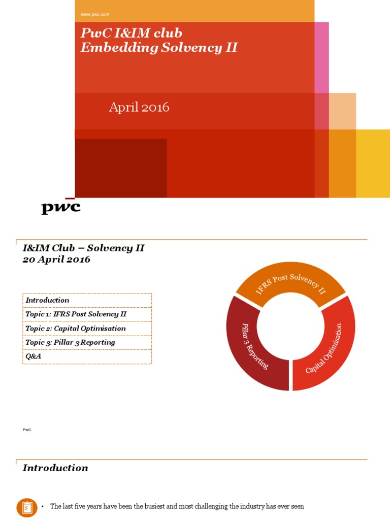 Solvency Ii Summary Slides Pdf International Financial Reporting