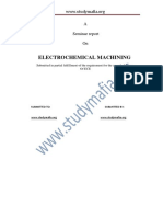 Electrochemical Machining: Submitted in Partial Fulfillment of The Requirement For The Award of Degree of Ece