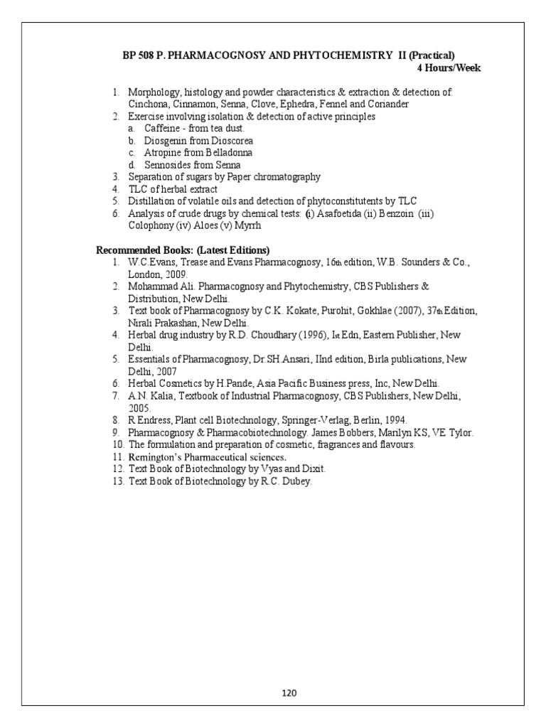 Pharmacognosy II Practical Overview | PDF