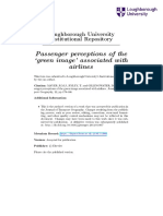 Passenger Perceptions of The Green Image Associated With Airlines