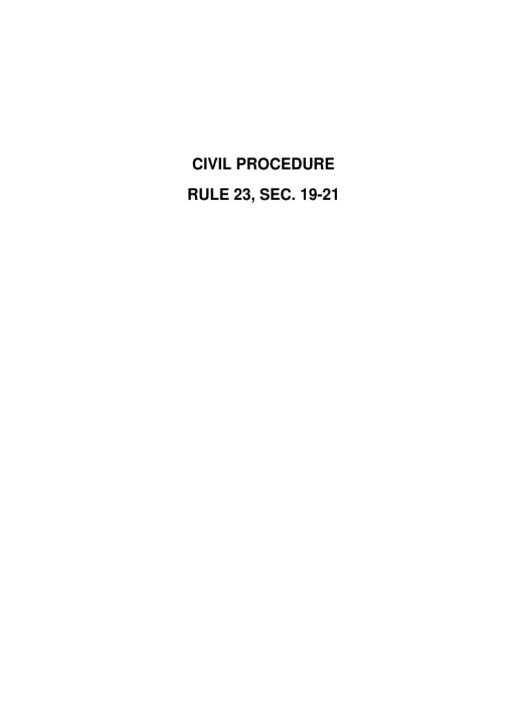 Rule 23, Sections 19-21 | PDF | Deposition (Law) | Separation Of Powers