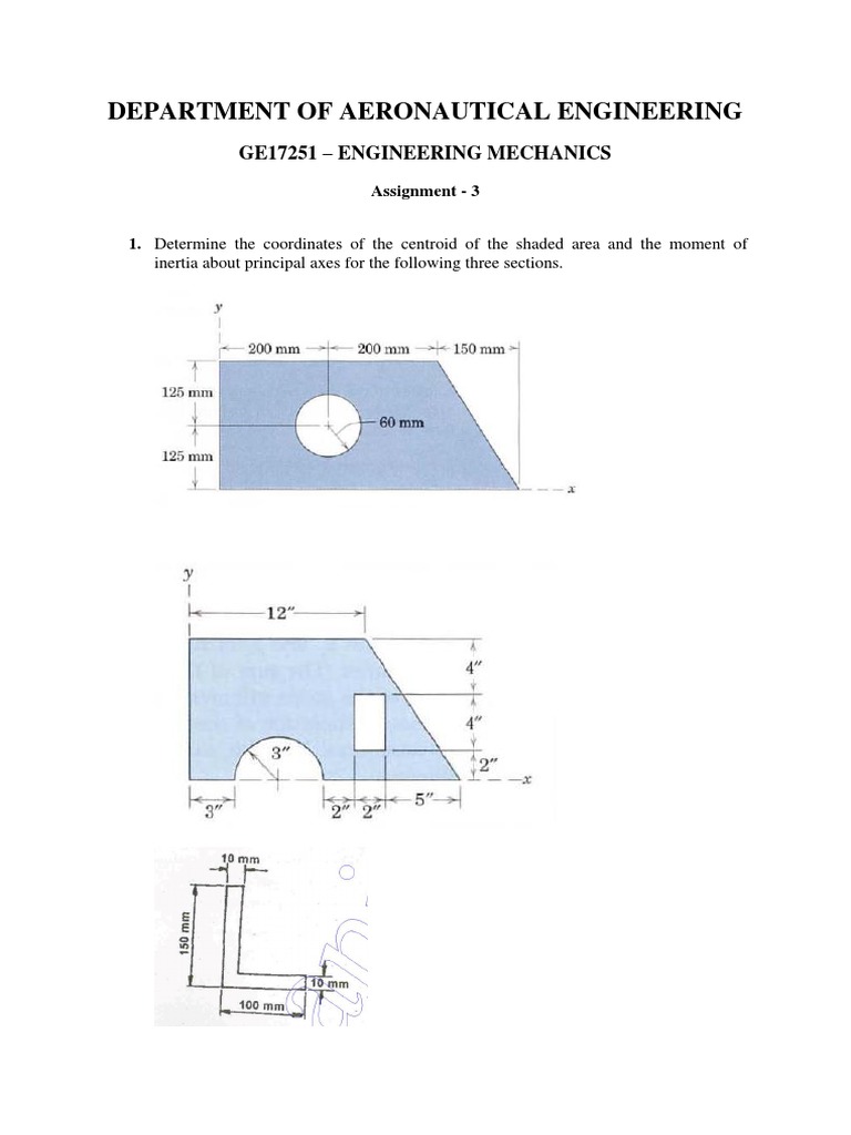 Centroid and Moment of Inertia Calculations | PDF