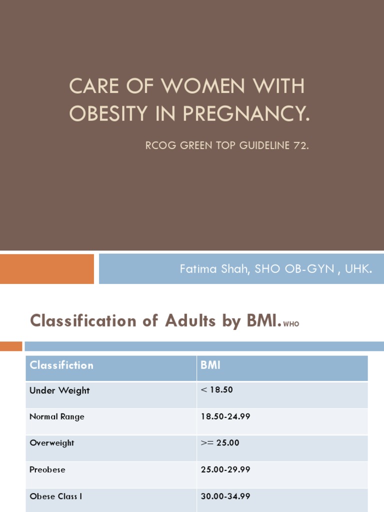 Care of Women With Obesity in Pregnancy | PDF | Childbirth | Pregnancy