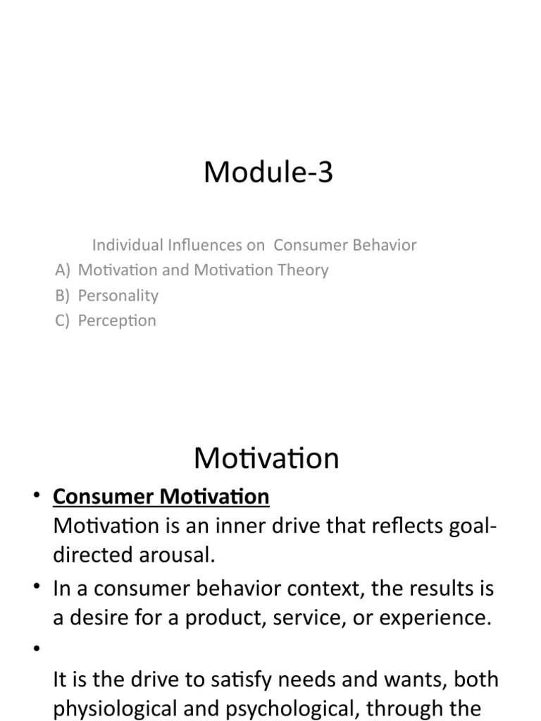 Consumer Behavior: Motivation Insights | PDF | Motivation | Motivational