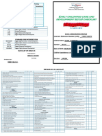 Early Childhood Care and Development (Eccd) Checklist