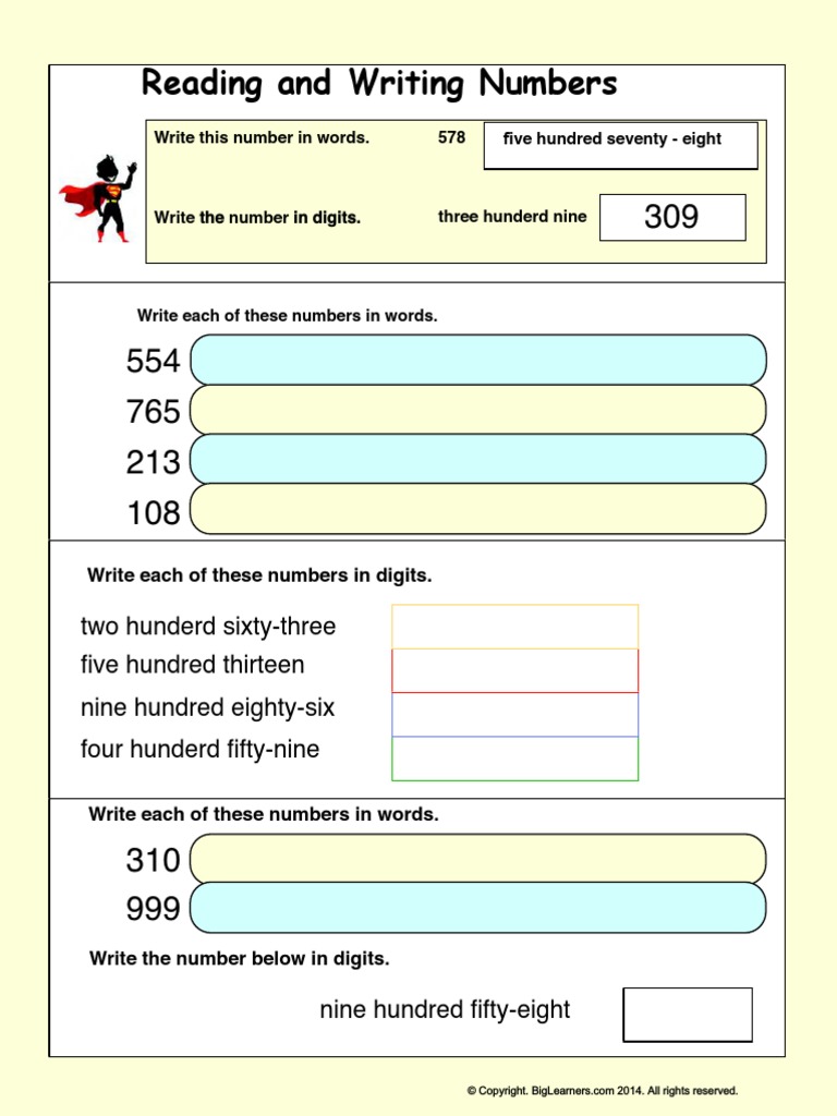 Reading and Writing Numbers PDF | PDF