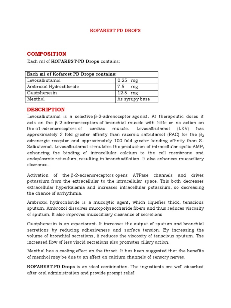 An Overview of the Composition, Indications, Contraindications