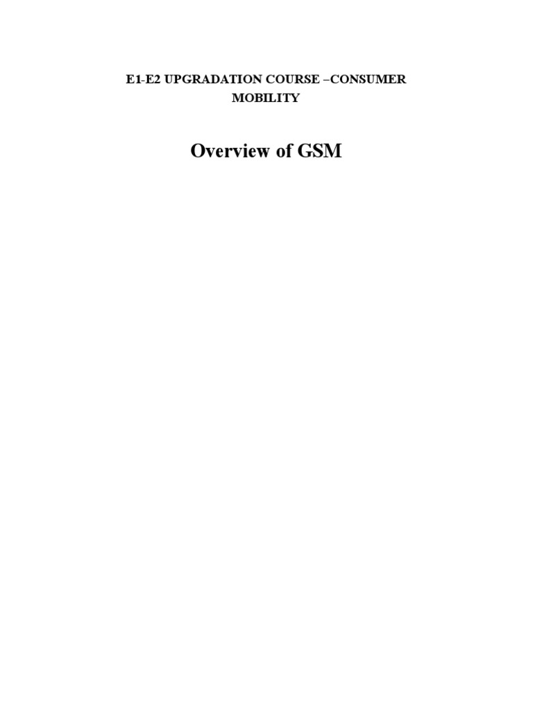 Chapter 1.overview of GSM PDF | PDF | Cellular Network | Mobile Technology