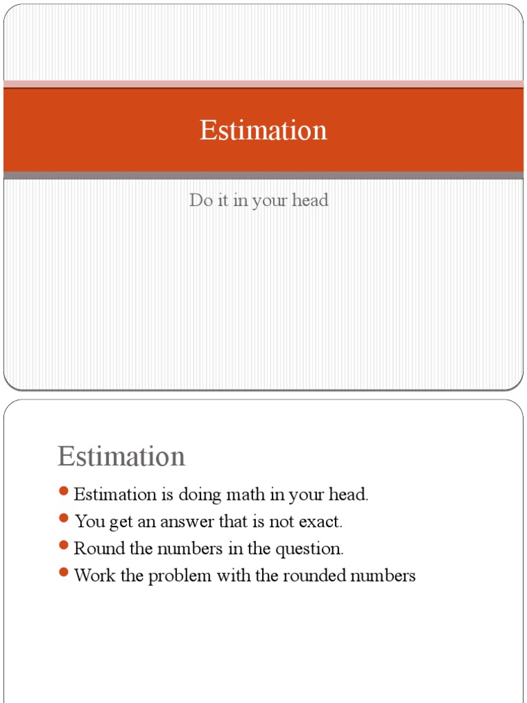 Estimation Techniques for Math | PDF