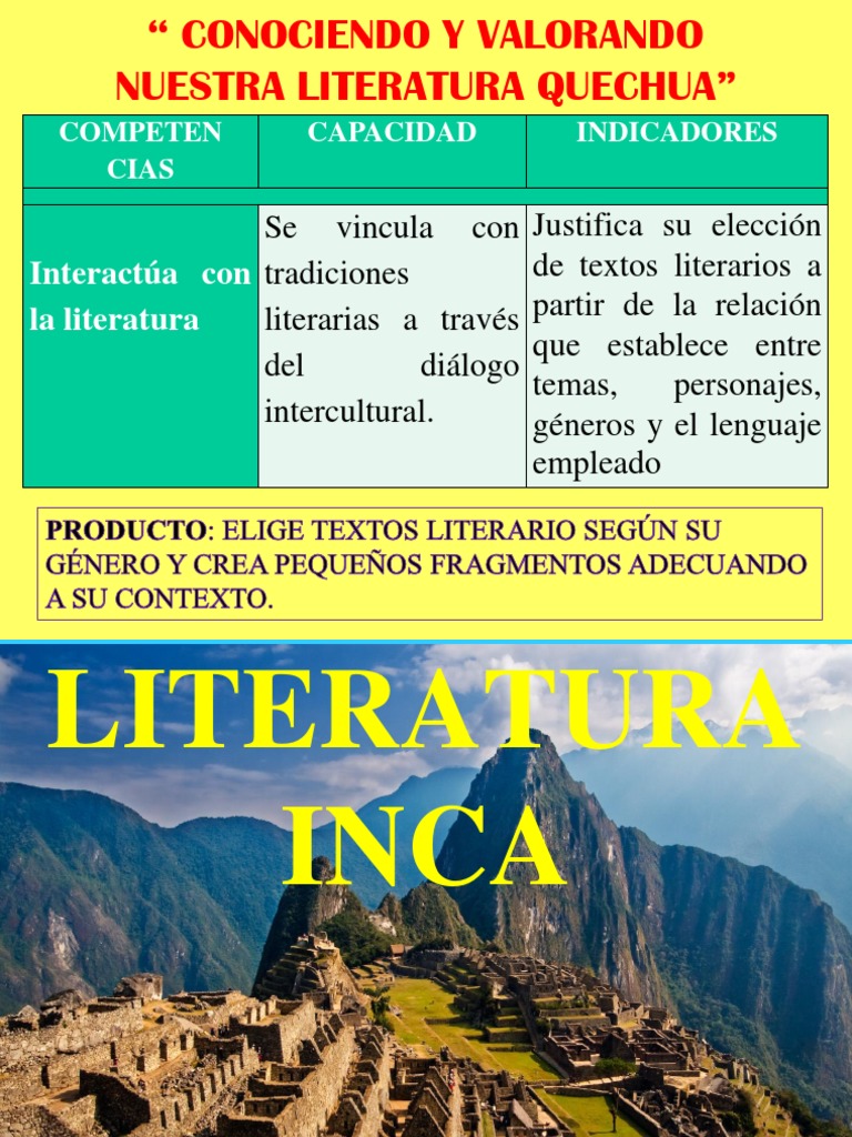 Literatura Incaica | PDF | Imperio Inca