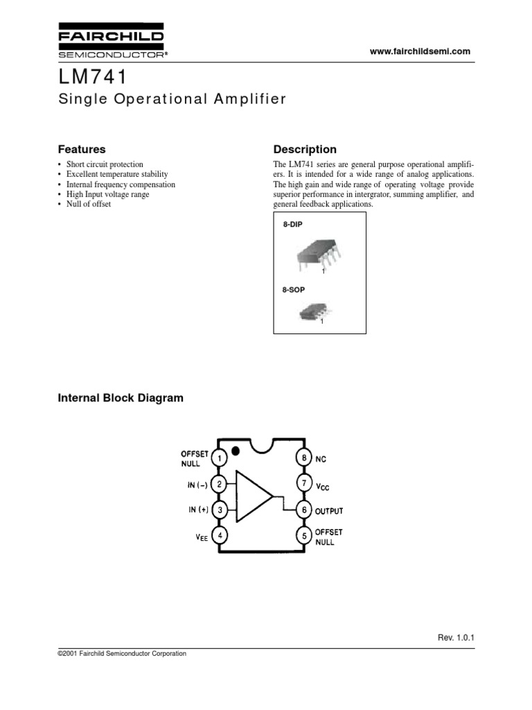 LM741 Datasheet | PDF | Operational Amplifier | Amplifier