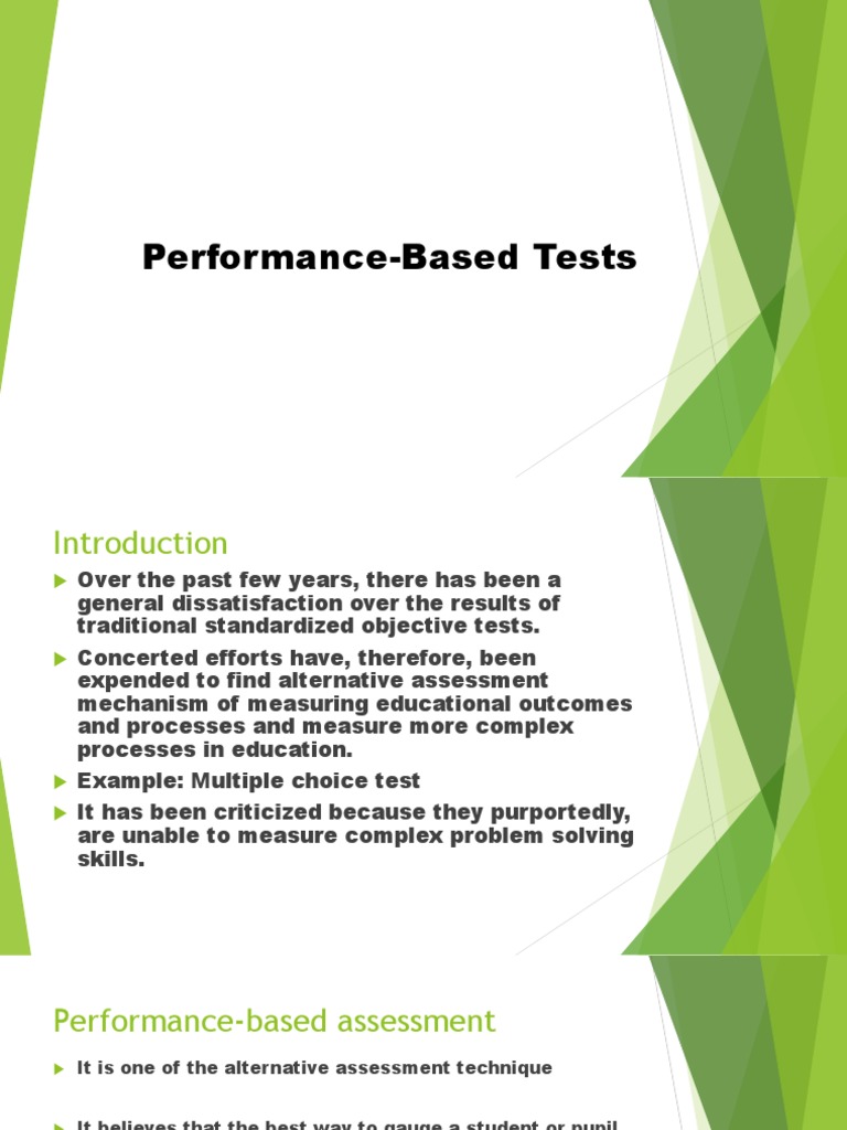 Understanding Performance-Based Tests | PDF | Educational Assessment ...