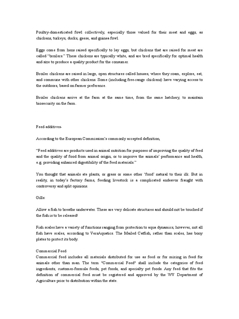 Definition of Terms PDF Chicken Poultry Farming
